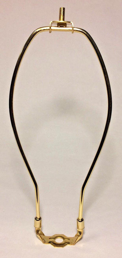 New 11" Brass Lamp HARP Shade Holder w/Base for Lamp Repair, Regular weight - Stone Door Lamps