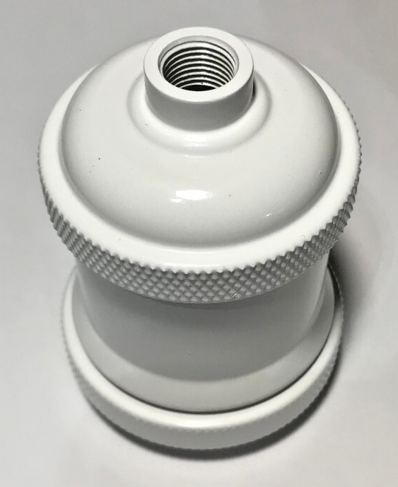 New 2 11/16" Tall Aluminum Socket Cover Shade Holder w/ White Finish #SC656W