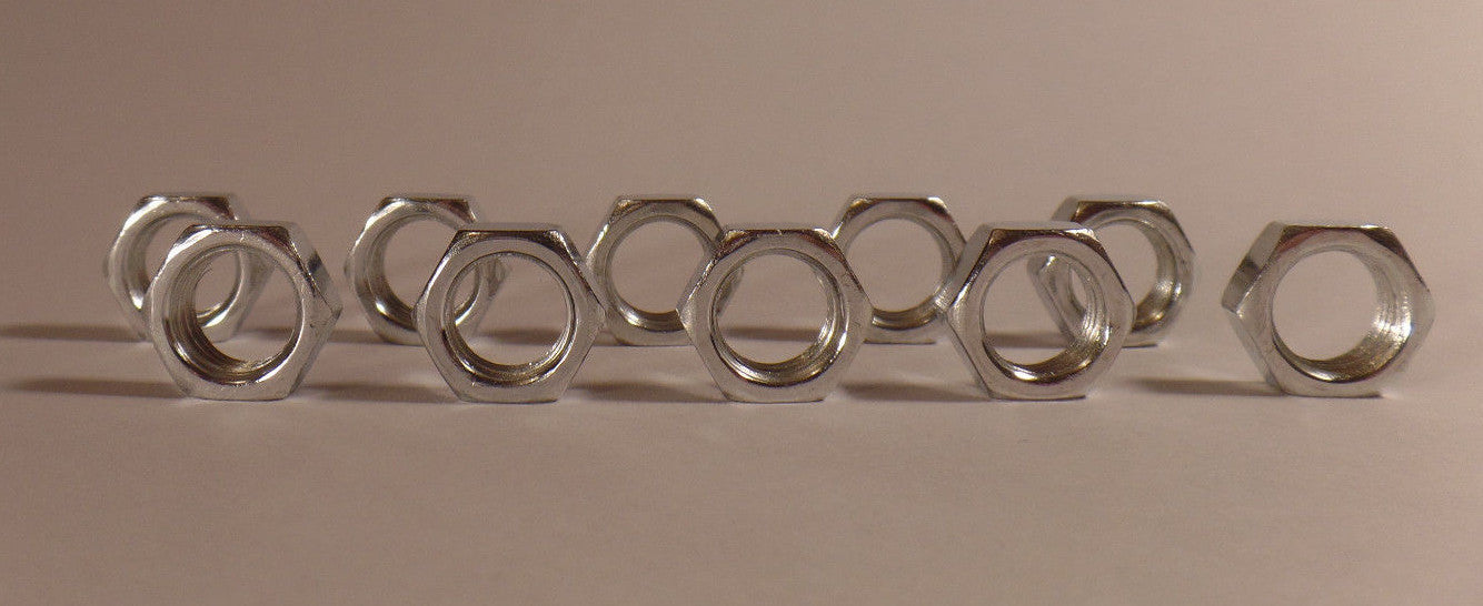 Lot Of 10 1/8F Heavy Steel Counter Sunk Hexnuts Ceiling Canopy, Lamp Part #HN705