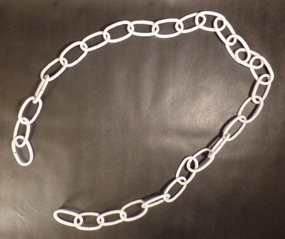 New 3' White Finish 8 Gauge Steel Chandelier Fixture Oval Lamp Chain #FC992W - Stone Door Lamps