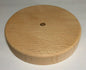 New 6" Modern Style Disc Shaped Rustic Wooden Lamp Base W/ Wire Way Hole #WB314U - Stone Door Lamps