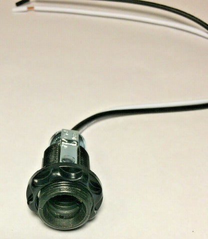 Phenolic E12 Candelabra Lamp Socket w/ External Threads, Ring, Hickey, 12" Leads