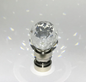 New 1 9/16" Lead Crystal Lamp Finial With Nickel Finish Base, 1/4-27F, #CF142N