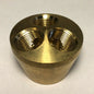 New Turned Brass 1 Pc. Modern Cluster, 3 Top Holes, 3 Light, Unfinished #CB439U