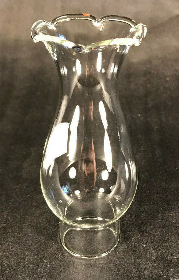 New 1 1/4" X 4 1/2" Clear Borosilicate Glass Crimp Top Miniature Lamp Chimney
