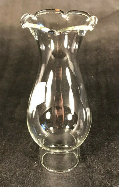 New 1 1/4" X 4 1/2" Clear Borosilicate Glass Crimp Top Miniature Lamp Chimney
