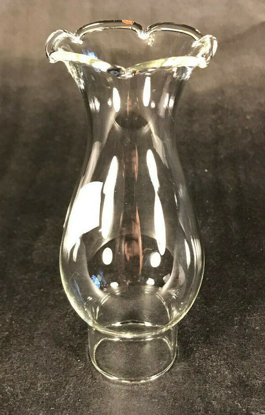New 1 1/4" X 4 1/2" Clear Borosilicate Glass Crimp Top Miniature Lamp Chimney