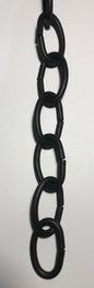 New 3 ft. 5 Gauge Oval Steel Chandelier Fixture Lamp Chain, Satin Black Finish - Stone Door Lamps