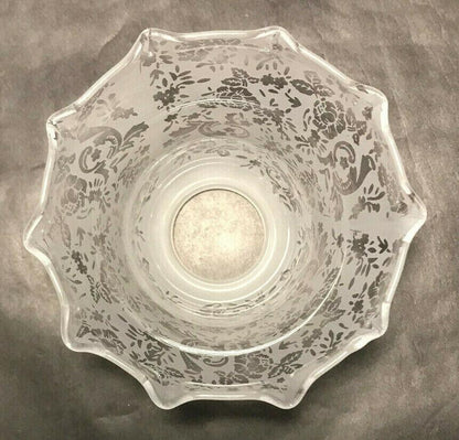 New Victorian Lace Etched Filigree Crimped Fixture Shade, 2 1/4" Fitter, #FS450 - Stone Door Lamps