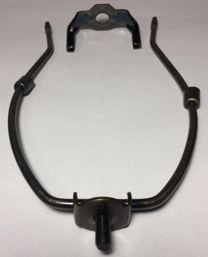 New 14" Lamp HARP Shade Holder w/Base, Antique Bronze Finish, Heavy Weight #66B - Stone Door Lamps