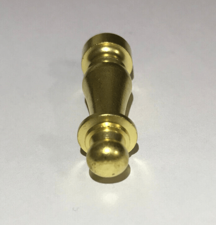 New 1 1/2" Column Style Unfinished Brass Lamp Finial, 1/4 - 27F Tap, #BF950 - Stone Door Lamps