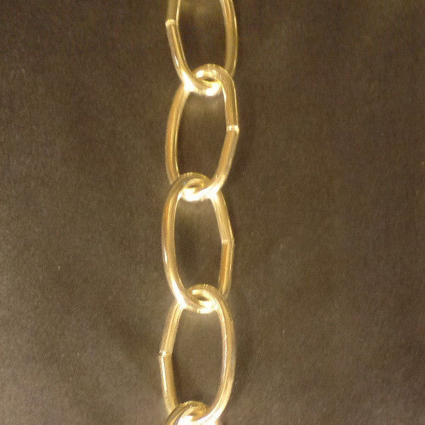 New 3' Brass Plated 8 Gauge Steel Chandelier Fixture Oval Lamp Chain #FC992