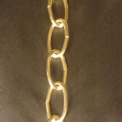 New 3' Brass Plated 8 Gauge Steel Chandelier Fixture Oval Lamp Chain #FC992