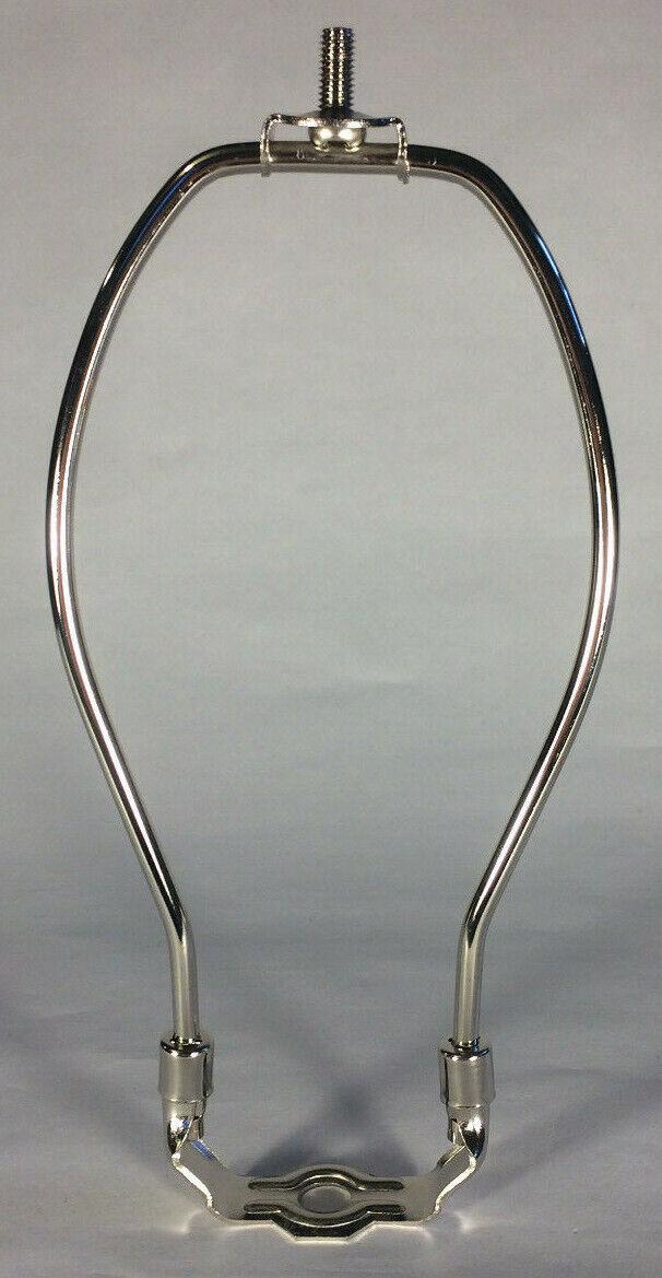 New 8" Heavy Duty Nickel Plated Lamp Harp Shade Holder With Base #HAR42N - Stone Door Lamps