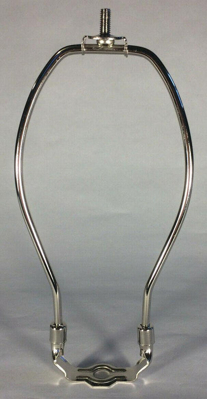 New 8" Heavy Duty Nickel Plated Lamp Harp Shade Holder With Base #HAR42N - Stone Door Lamps