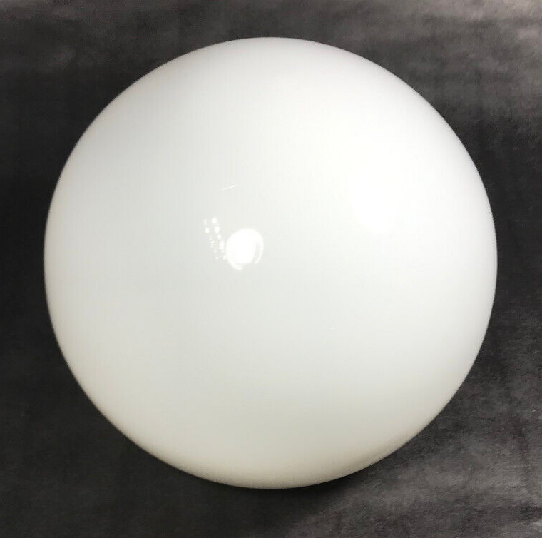 New White Opal Glass Neckless Pendant Ball Shade, 6" Diameter 3" Top Opening USA