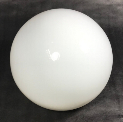 New White Opal Glass Neckless Pendant Ball Shade, 6" Diameter 3" Top Opening USA