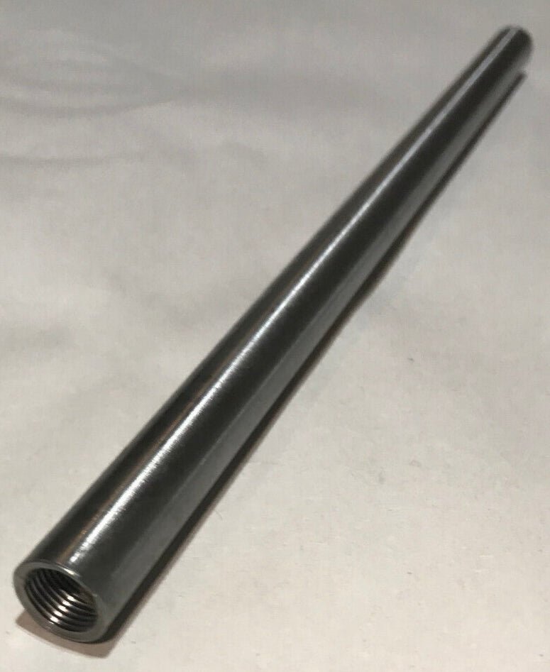 New 12" Brushed Steel Female Threaded Lamp Pipe, Rod, 1/8F Tap (3/8") #SP224S - Stone Door Lamps