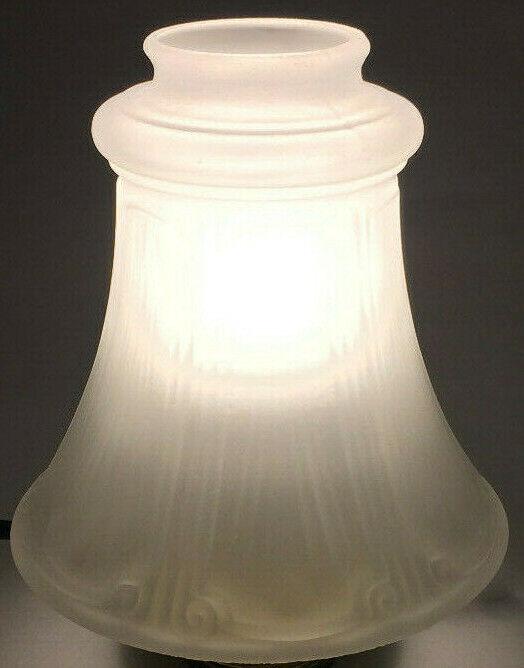 New Satin Crystal Pan Light Fixture Shade, 2 1/4" Fitter, 5.5" Tall, USA, #PS602 - Stone Door Lamps
