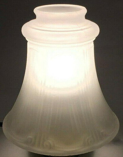 New Satin Crystal Pan Light Fixture Shade, 2 1/4" Fitter, 5.5" Tall, USA, #PS602 - Stone Door Lamps
