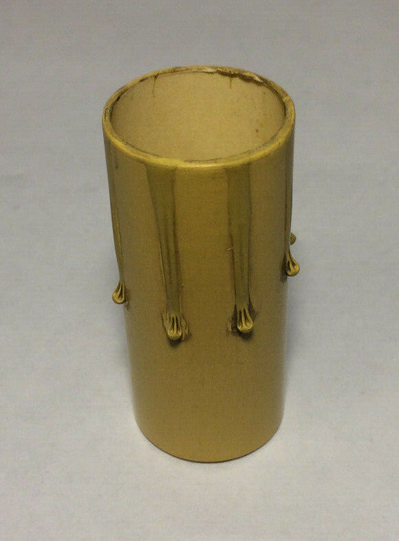 New 2" Antique Style Paper Board Candle Cover, Antique Gold Color, Candelabra 71