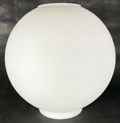 New 9" Ball Lamp Shade, Satin Opal White Glass, 4" Fitter, Made In USA, #BS951