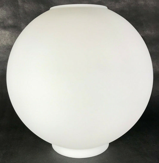New 9" Ball Lamp Shade, Satin Opal White Glass, 4" Fitter, Made In USA, #BS951