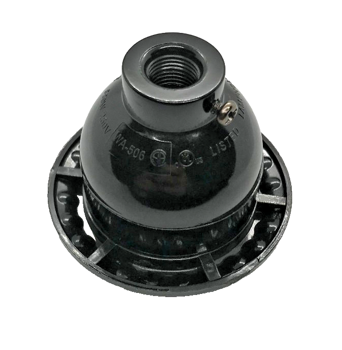 New Phenolic On/Off Short Keyless Lamp Socket With Threaded Shell & Ring #SO687