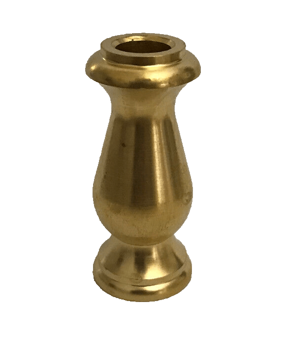 New 2" Unfinished Turned Brass Lamp Spindle, 1/8 IP Slip (3/8") 7/8" Dia.#LS862U - Stone Door Lamps