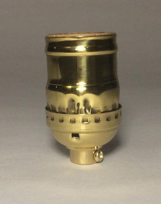 New Solid Brass Short Keyless Early Electric Industrial Style Lamp Socket #SO291 - Stone Door Lamps