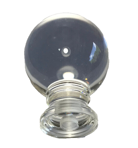 New Clear Acrylic Ball Lamp Harp Finial, 1 3/4" ht. 1/4-27F Tap (1/4") #LF390
