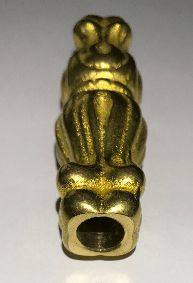 New 3 5/8" Tall Unfinished Cast Brass Lamp Column, 1/8IP Slip (3/8"), #BC413U - Stone Door Lamps