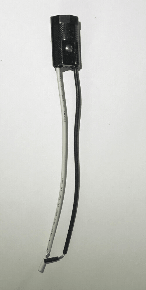 New Bakelite Pigtail E12 Candelabra Socket, 6" Wire Leads, 1 1/4" Height #SO800 - Stone Door Lamps