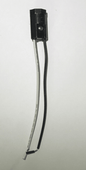 New Bakelite Pigtail E12 Candelabra Socket, 6" Wire Leads, 1 1/4" Height #SO800 - Stone Door Lamps