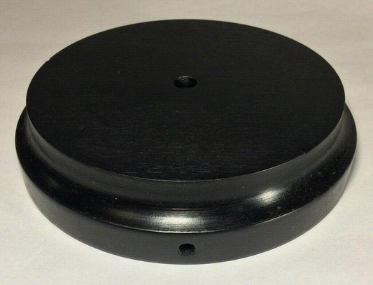 New 7" Modern Style Black Wooden Lamp Base w/ Wire Way Hole, Tapered Edge #307B - Stone Door Lamps