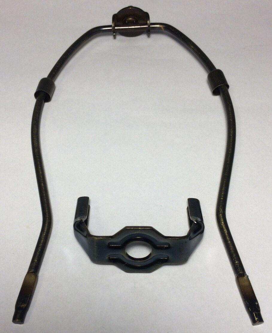 New 6" Brass Lamp HARP Shade Holder w/Base for Lamp Repair Antique Bronze Finish - Stone Door Lamps