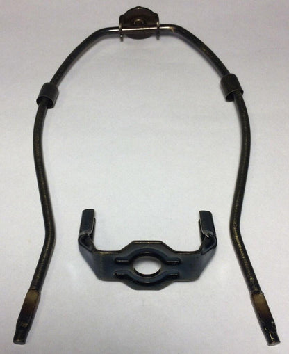 New 6" Brass Lamp HARP Shade Holder w/Base for Lamp Repair Antique Bronze Finish - Stone Door Lamps