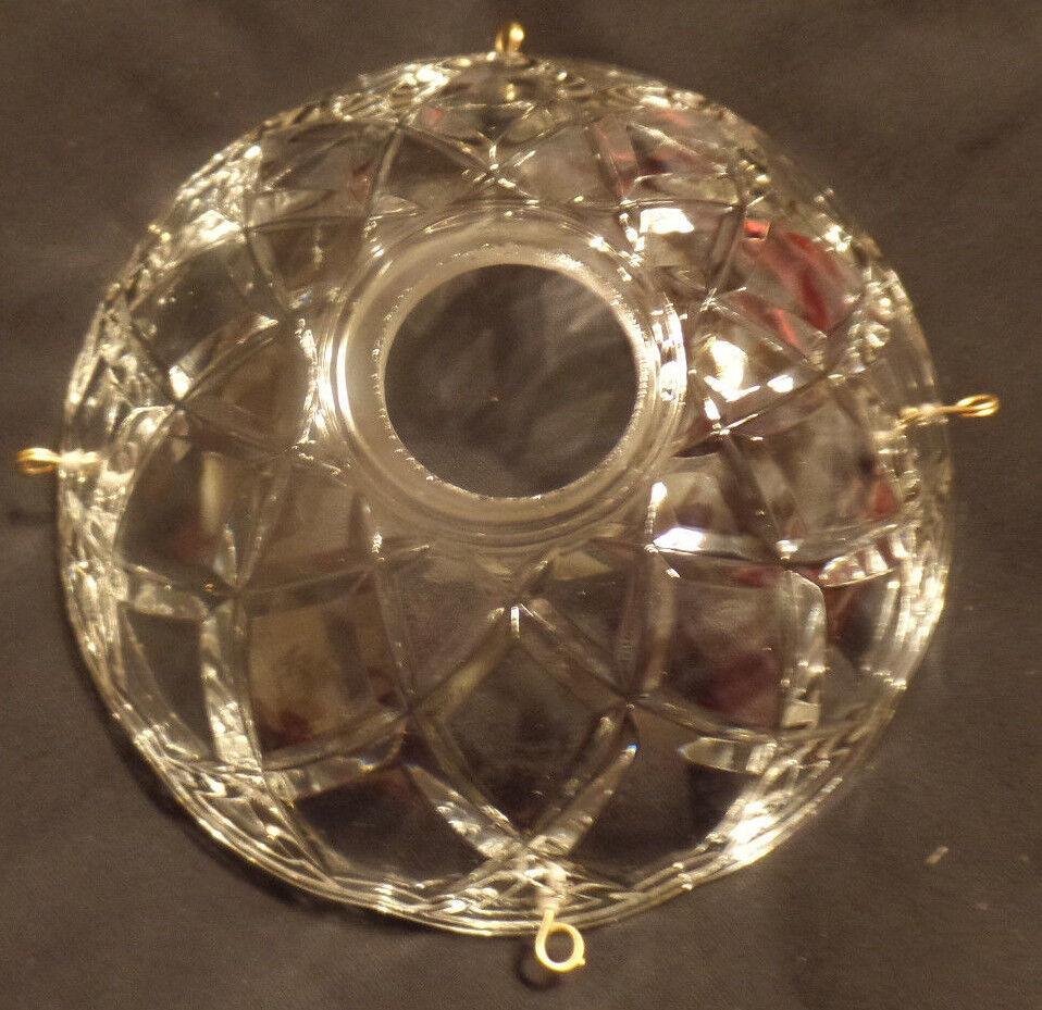 NEW 4" Pressed Glass Round Lamp Prism Chandelier Bobeche w/ 4 Brass Pins #BB900 - Stone Door Lamps