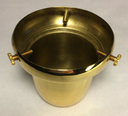 NEW 2 1/4" Fitter Brass Bell Fixture Lamp Shade Holder, Polished & Lacq. #SHH78