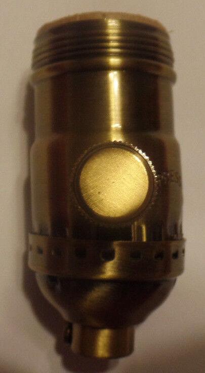 3 - way Uno Thread Antique Brass Early Electric Industrial Style Lamp Socket 270A - Stone Door Lamps