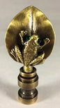 New 2 3/8" Tree Frog Cast Metal Lamp Harp Finial, Antique Finish 1/4 - 27F #LF239A - Stone Door Lamps