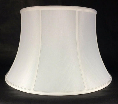 Softback Floor Lamp Shade, Shallow Drum, Off White High Quality Tissue Shantung - Stone Door Lamps