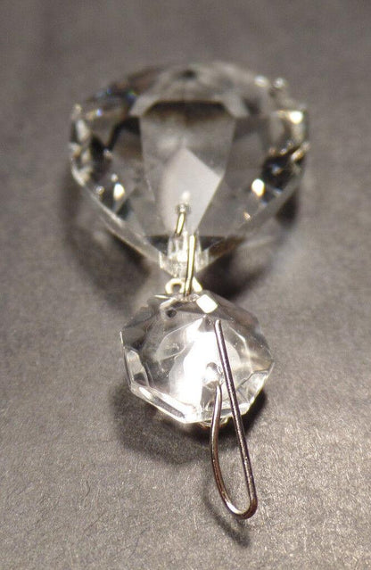 2" (50mm) Clear Glass Crystal Pendalogue Prism w/ Chrome Pins Chandelier Lamp - Stone Door Lamps