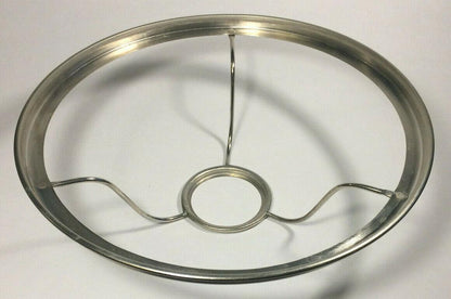 10" Solid Brass Under Burner Shade Ring Holder For Aladdin Burner, Nickel Plated - Stone Door Lamps