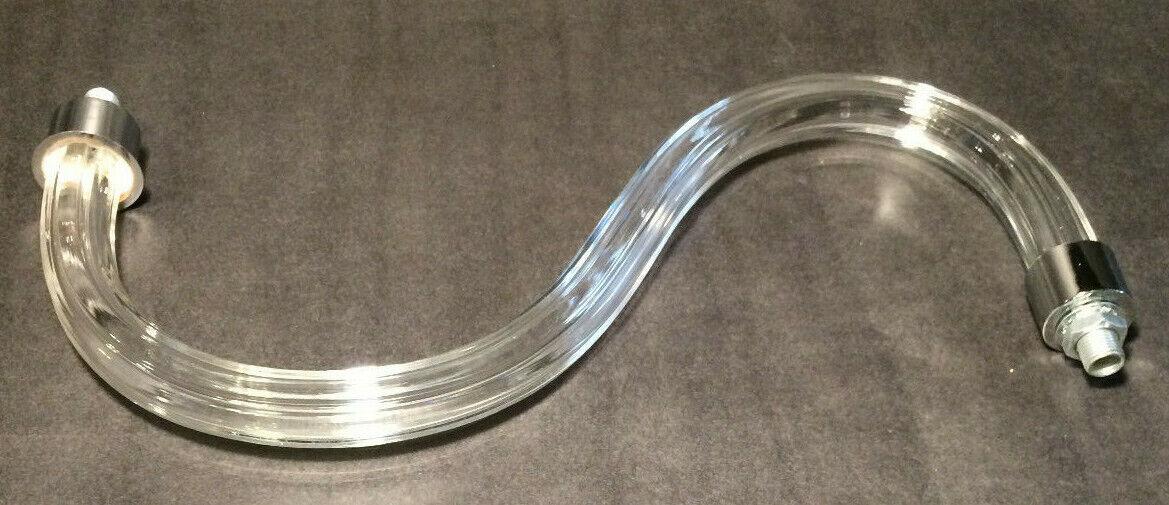 New 10" Fluted Glass Chandelier Arm, Hollow For Wiring, 1/8 IP Threads #FA911 - Stone Door Lamps