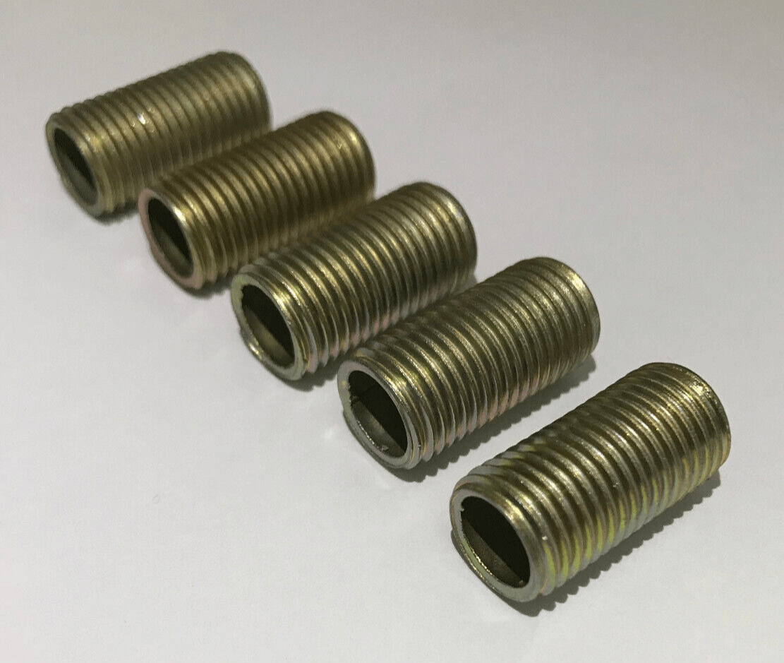 Lot Of 5, 1/2" Long , 1/4 IP Zinc Plated Steel Seamless Lamp Nipples, 1/2" O.D. - Stone Door Lamps