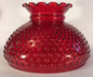 New 10" Ruby Red Stained Hobnail Glass Student Lamp Shade, Crimp Top, USA SH150R