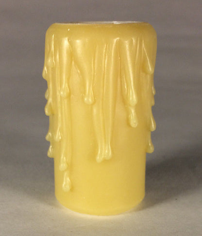 New 2" Tan Gold PolyBeesWax Candelabra Candle Cover with Drips 7/8" I.D. #CC900G
