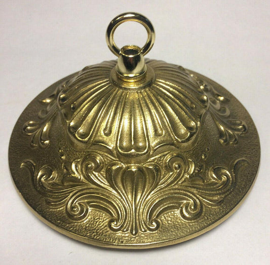 New Fine Detailed Die Cast Solid Brass Canopy Kit, Polished & Lacquered, #BC800 - Stone Door Lamps