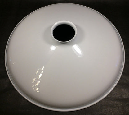 New 12" White Metal Industrial Lamp Shade, Porcelain Enamel Finish, 2 1/4" Fit.